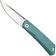 Image for Real Steel Luna TS 7001TS06 Satin N690, Cyan Monochrome Titanium, pocket knife, Jakub Wieczorkiewicz design