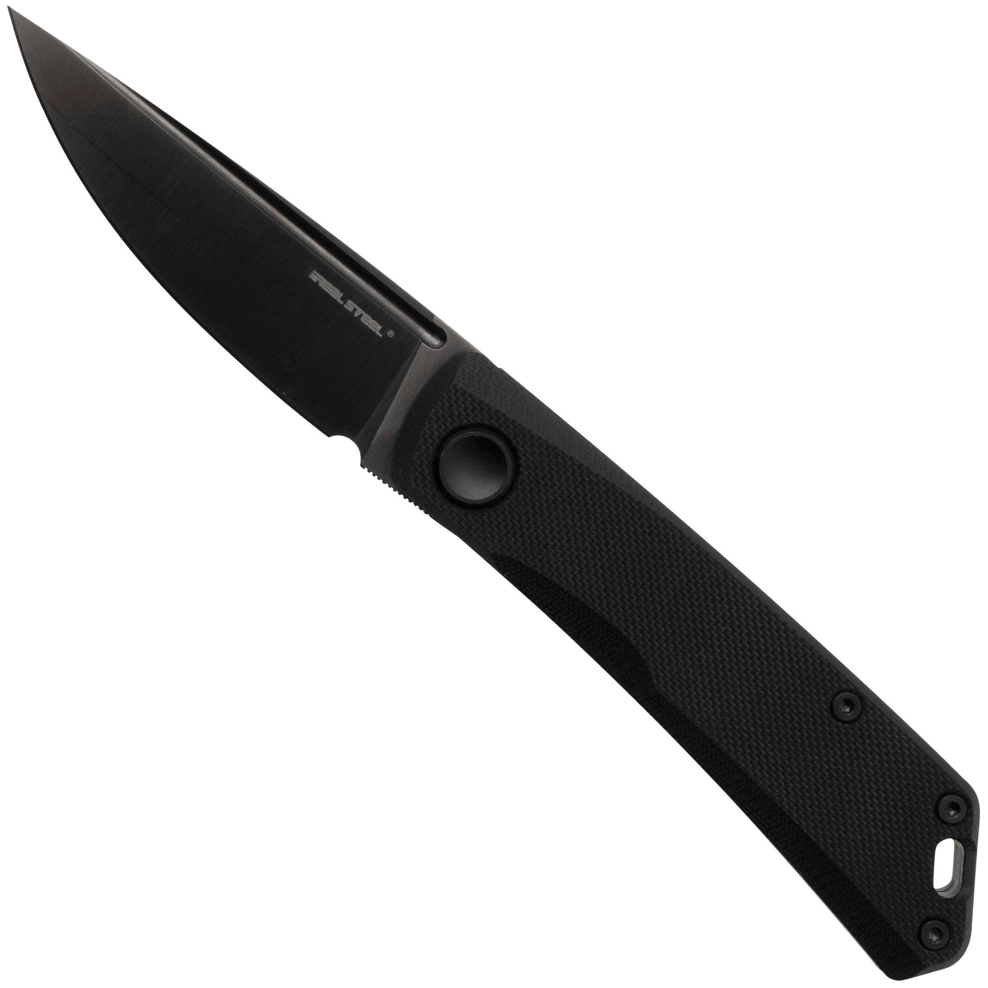 Scyzoryk Real Steel Luna Lux 7001Z1, K110 DLC Coating, Black G10