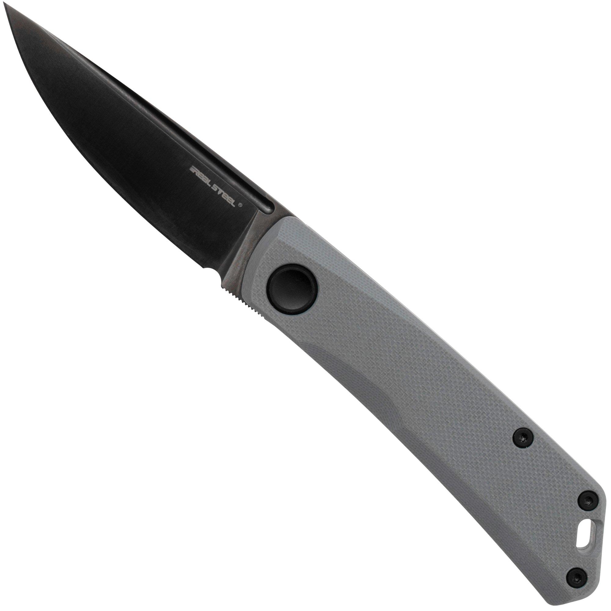 Scyzoryk Real Steel Luna Lux 7001Z3, K110 DLC Coating, Grey G10