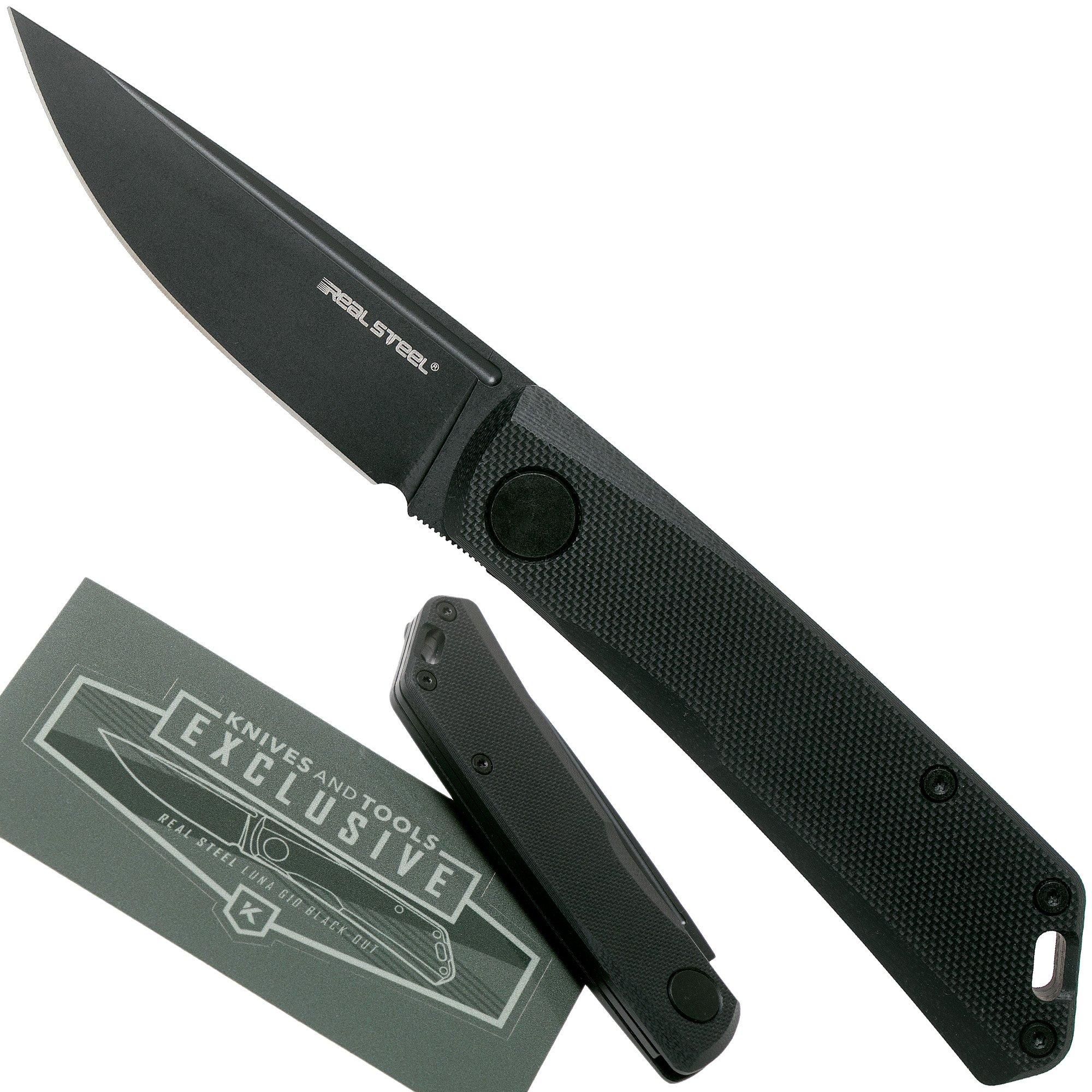 Real Steel Luna Lite Blackout 7018 Taschenmesser Knivesandtools Exclusive, Poltergeist Design