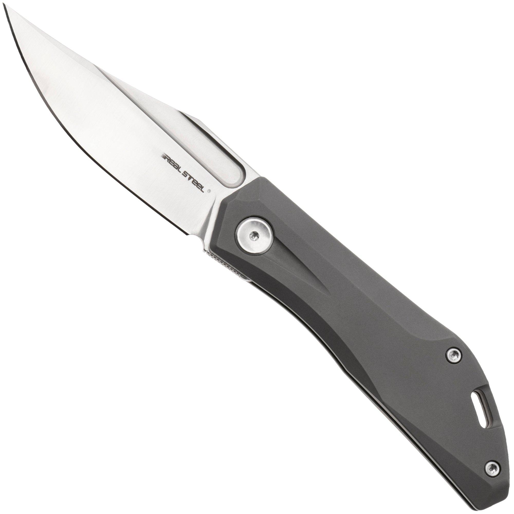 Real Steel Ventus ATS 7041 Satin N690, Grey Titanium, Taschenmesser