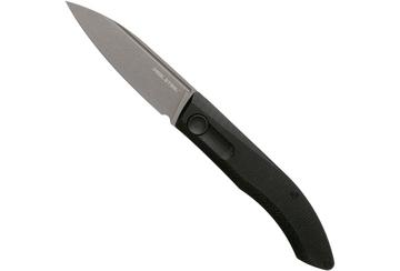 Real Steel Stella Black Canvas Micarta 7055 Knivesandtools Exclusive coltello da tasca, Poltergeist design