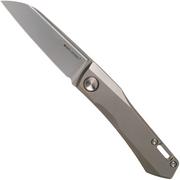 Real Steel Solis 7061S Beadblast Titanium, Silver, slipjoint pocket knife, Poltergeist design