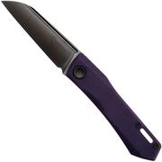 Nóż składany Real Steel Solis Lux 7061Z3, Black DLC K110, Purple G10, projekt Poltergeist