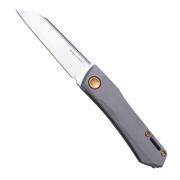 Real Steel Solis 7062G Beadblast Titanium, Gold, slipjoint zakmes, Poltergeist design