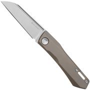 Real Steel Solis 7066TB Stonewashed N690 Sheepfoot, Bronze Titanium, couteau de poche slipjoint, Poltergeist design