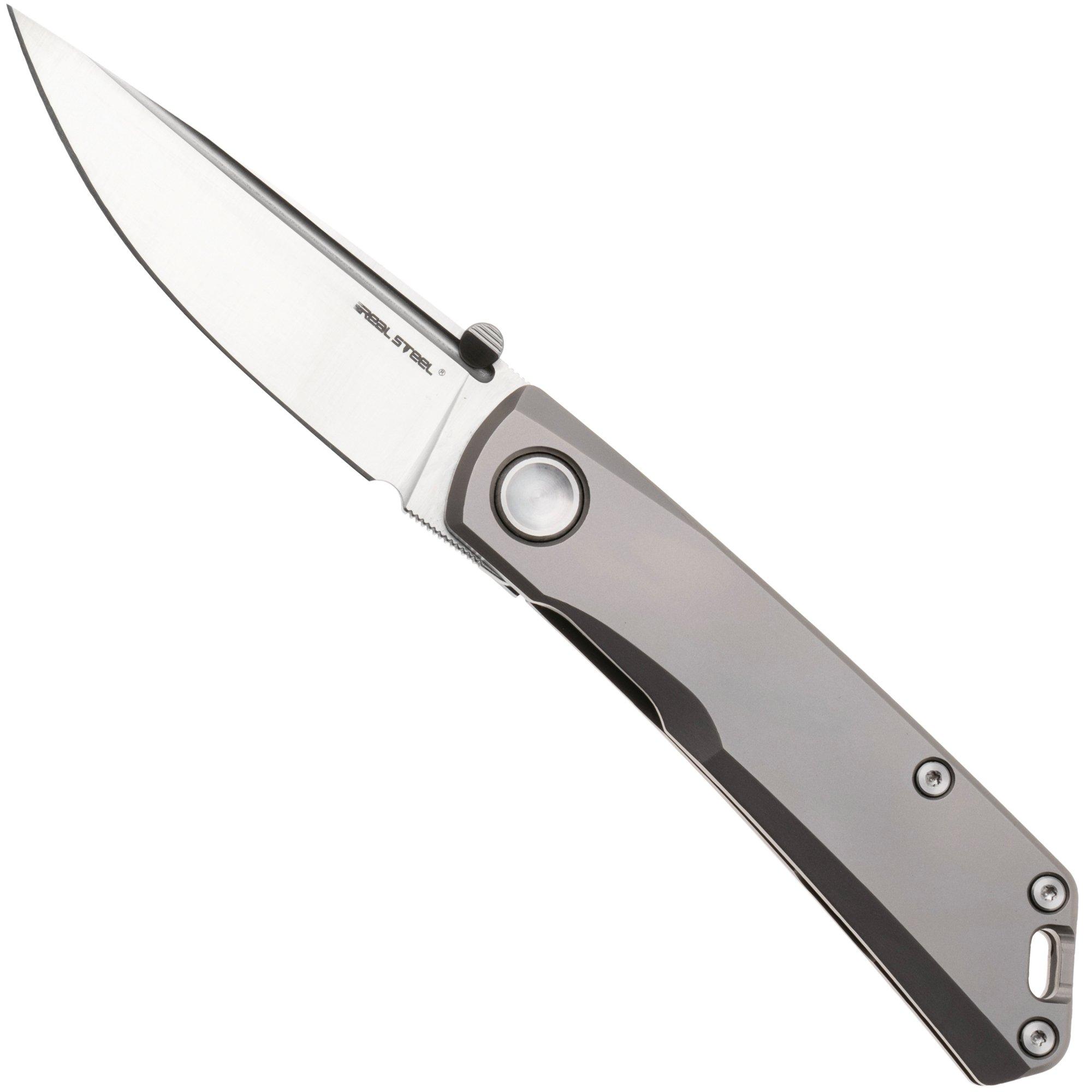 Real Steel Luna Boost 7071-2 Satin N690, Grey Titanium, zakmes, Poltergeist design
