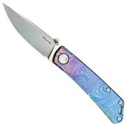 Real Steel Luna Boost Titanium Exclusive RL7071FD couteau de poche, motif Fine TI-Damascus