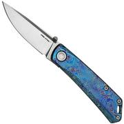 Real Steel Luna Boost, Titanium Blue Swirl 7071TC06 pocket knife