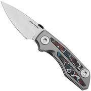 Real Steel Delta 2600, 7101NB, Stonewashed S35VN, Titanium Nebula Fatcarbon Inlay, couteau de poche