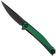 Image pour Real Steel Teres Flipper 7111GB Nitro-V Black PVD, Green Aluminum, couteau de poche, Poltergeist design