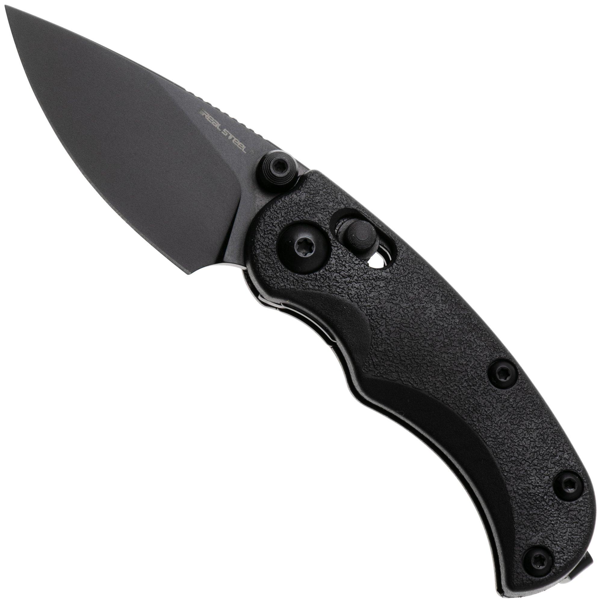 Real Steel Esca 7181BB Black PVD 12C27, Black GFN, zakmes, Jakub Wieczorkiewicz design
