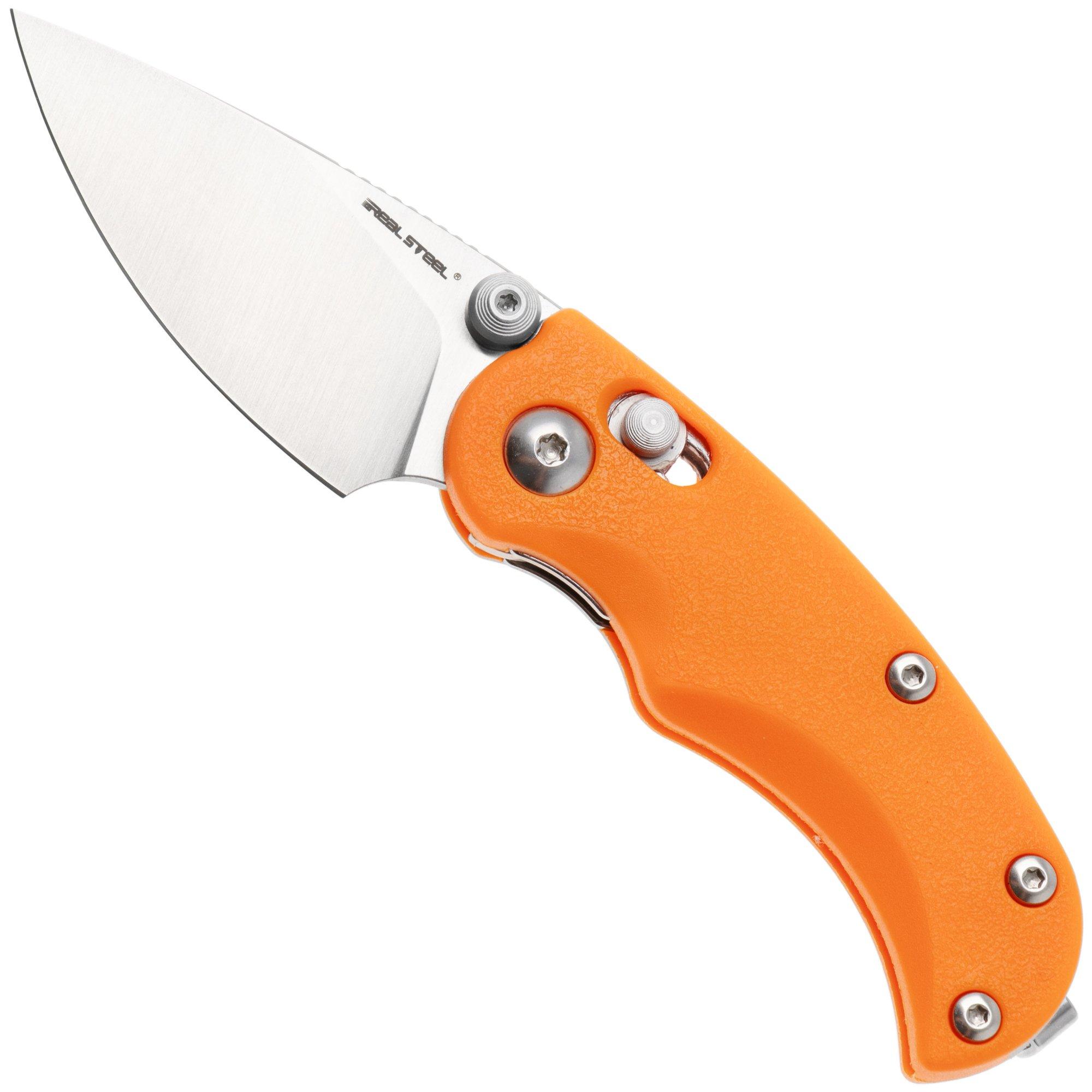Real Steel Esca 7181SO Satin 12C27, Orange GFN, zakmes, Jakub Wieczorkiewicz design