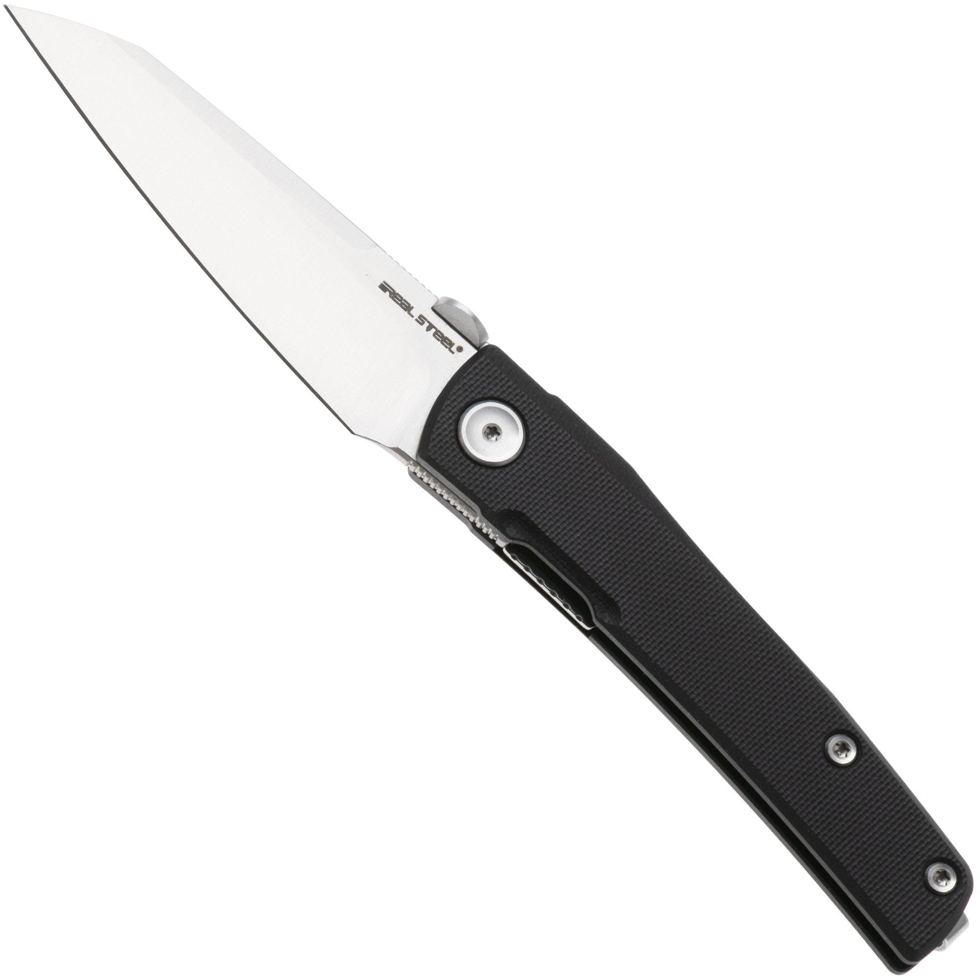 Real Steel Destra 7221B, Satin Nitro-V, Black G10 Taschenmesser, Poltergeist Design