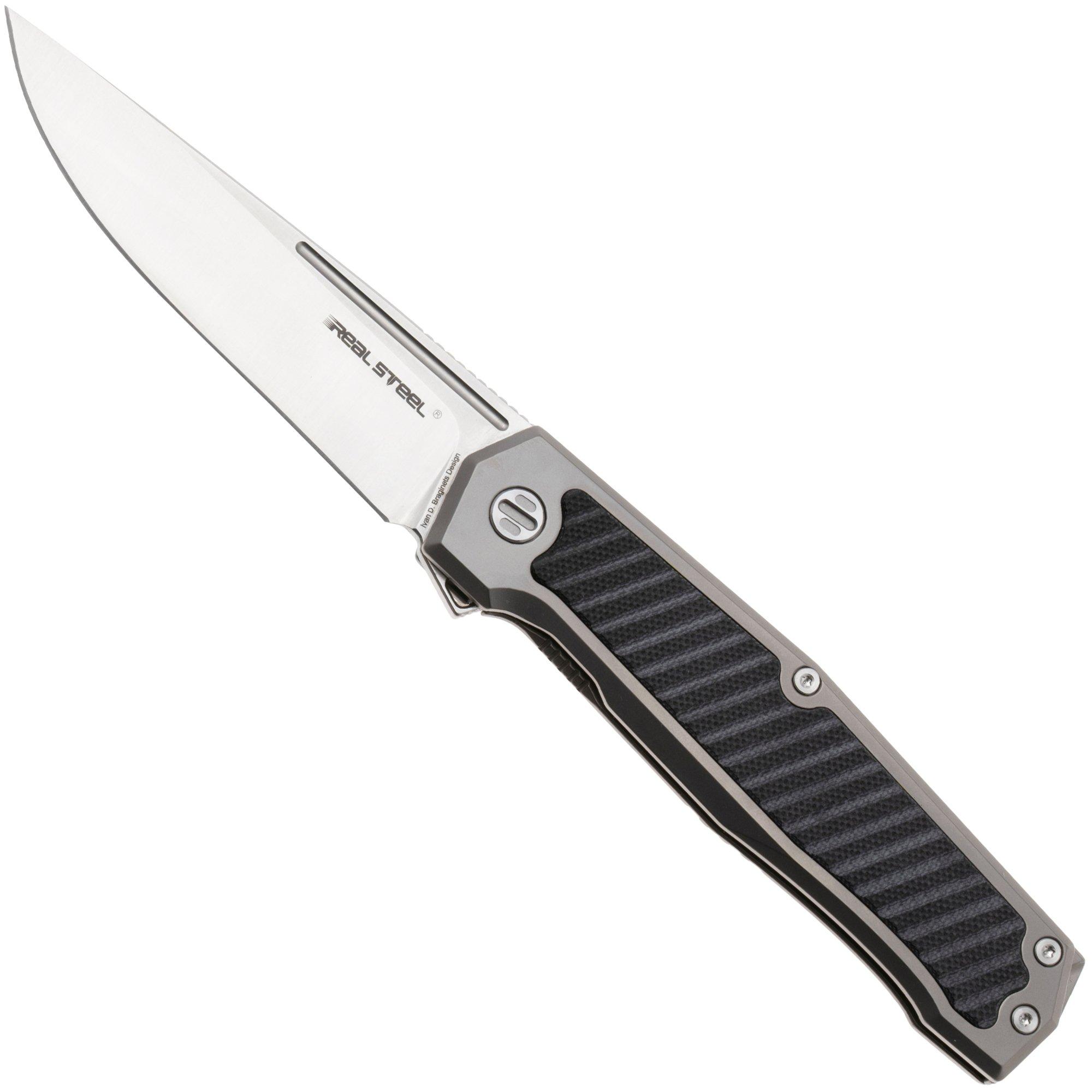 Real Steel Rokot Premium 7645B Satin S35VN, Titanium Black G10 Inlay, zakmes