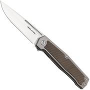 Real Steel Rokot Premium 7645G Satin S35VN, Titanium Green Micarta Inlay, zakmes