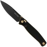 Real Steel Huginn 7652BG Black VG-10, Black G10, Gold Hardware, navaja