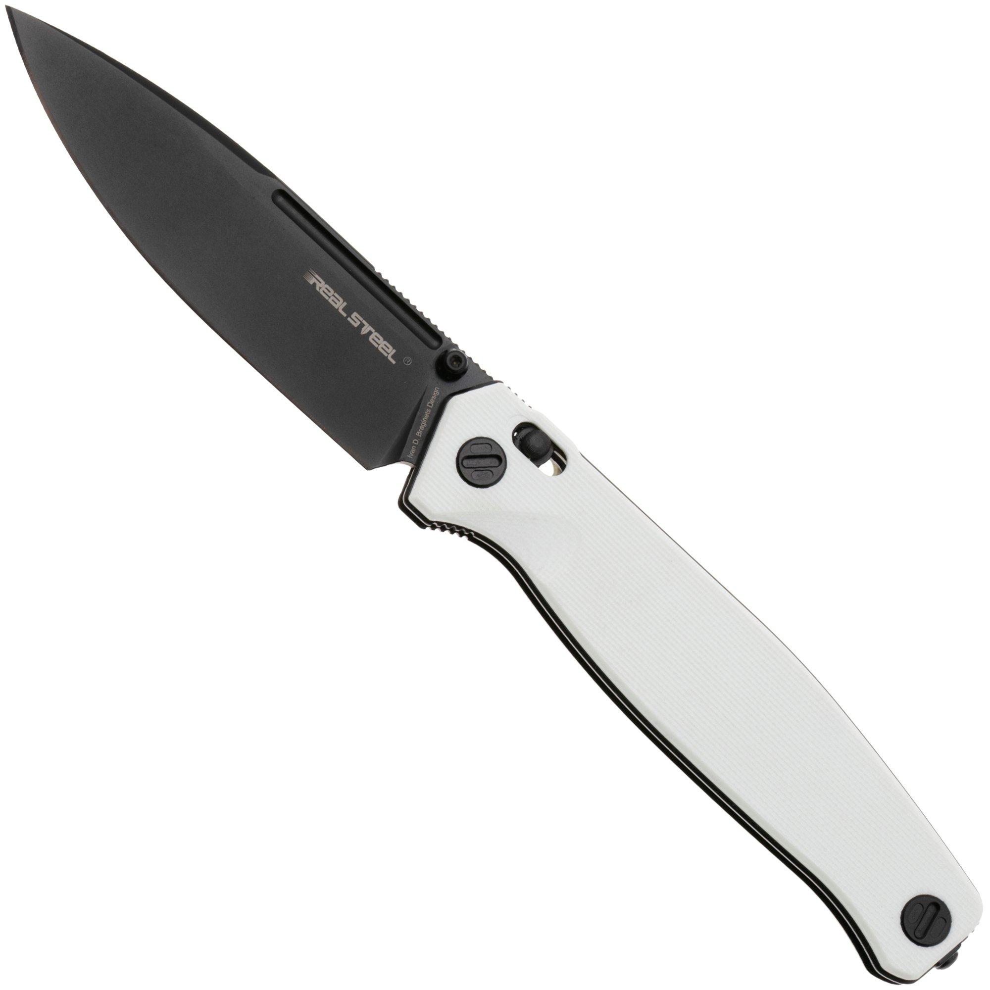 Real Steel Huginn 7652WB PVD VG10, White G10, couteau de poche