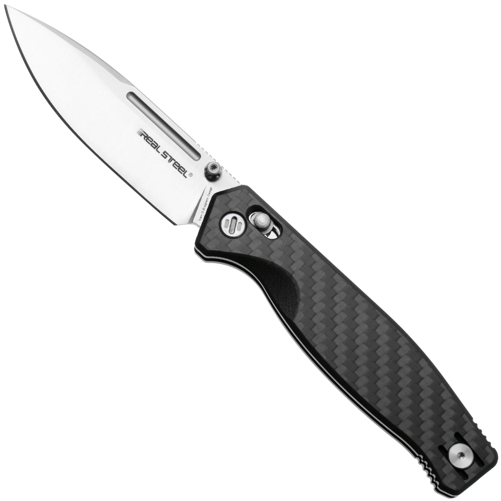Real Steel Huginn Compact 7653CL Satin VG-10, Black G10, Carbon Fiber, zakmes, Ivan Braginets design