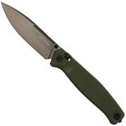 Real Steel Huginn Ultra 7654BG, Black S35VN, OD Green G10 pocket knife, Ivan Braginets design