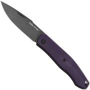 Real Steel Serenity 7681P Blackwashed, Purple G10, couteau de poche slipjoint, Ivan Braginets design