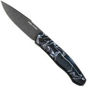 Real Steel Serenity 7682AB Blackwashed, Blue White Acrylic, pocket knife, Ivan Braginets design