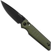 Real Steel Sacra 7711GB Black Böhler K110, Green G10, couteau de poche