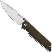 Real Steel Sacra, 7711G Green Micarta, Stonewashed K110 pocket knife