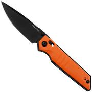 Nóż składany Real Steel Sacra 7711OB Black Böhler K110, Orange G10