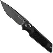 Real Steel Sacra TAC 7713B, K110 Serrated Black G10, pocket knife