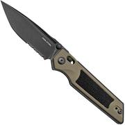 Real Steel Sacra TAC 7713C, K110 Serrated Coyote G10, coltello da tasca