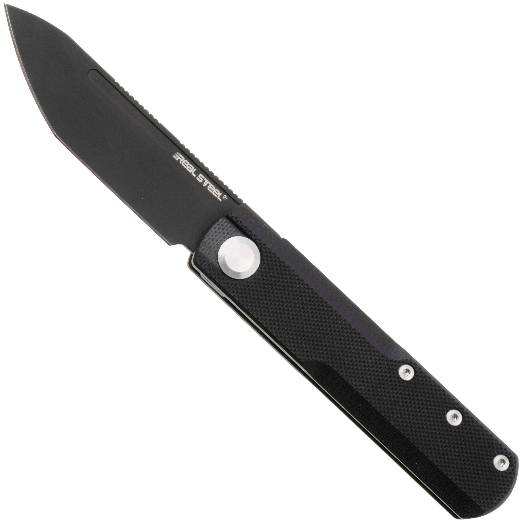 Real Steel G-Tanto EDC 7801SB PVD Nitro-V, Black G10, Slipjoint Taschenmesser, Ostap Hel Design