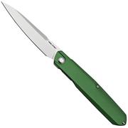 Real Steel G5 Metamorph Frontflipper Mk.II, Racing Green Aluminum pocket knife, Ostap Hel design