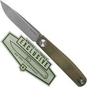 Real Steel G-Slip 7846 Green Micarta Knivesandtools Exclusive slipjoint pocket knife, Ostap Hel design