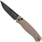 Real Steel Pathfinder FFG 7851CB Blackwashed 14C28N, Coyote G10, couteau de poche, Ivan D. Braginets design