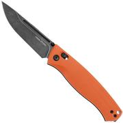 Real Steel Pathfinder FFG 7851OB Blackwashed 14C28N, Orange G10, pocket knife, Ivan D. Braginets design