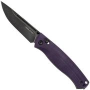 Real Steel Pathfinder FFG 7851PB Blackwashed 14C28N, Purple G10, coltello da tasca , Ivan D. Braginets design