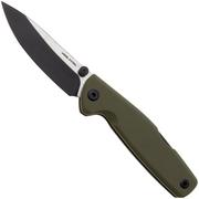 Real Steel Yak 7871BG, Satin/Black PVD 14C28N, Flat Grind, OD Green G10 couteau de poche