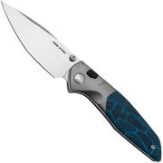 Real Steel Hoeft 7901DB Satin S35VN, Blue G-Mascus Taschenmesser, Austin Fox Design