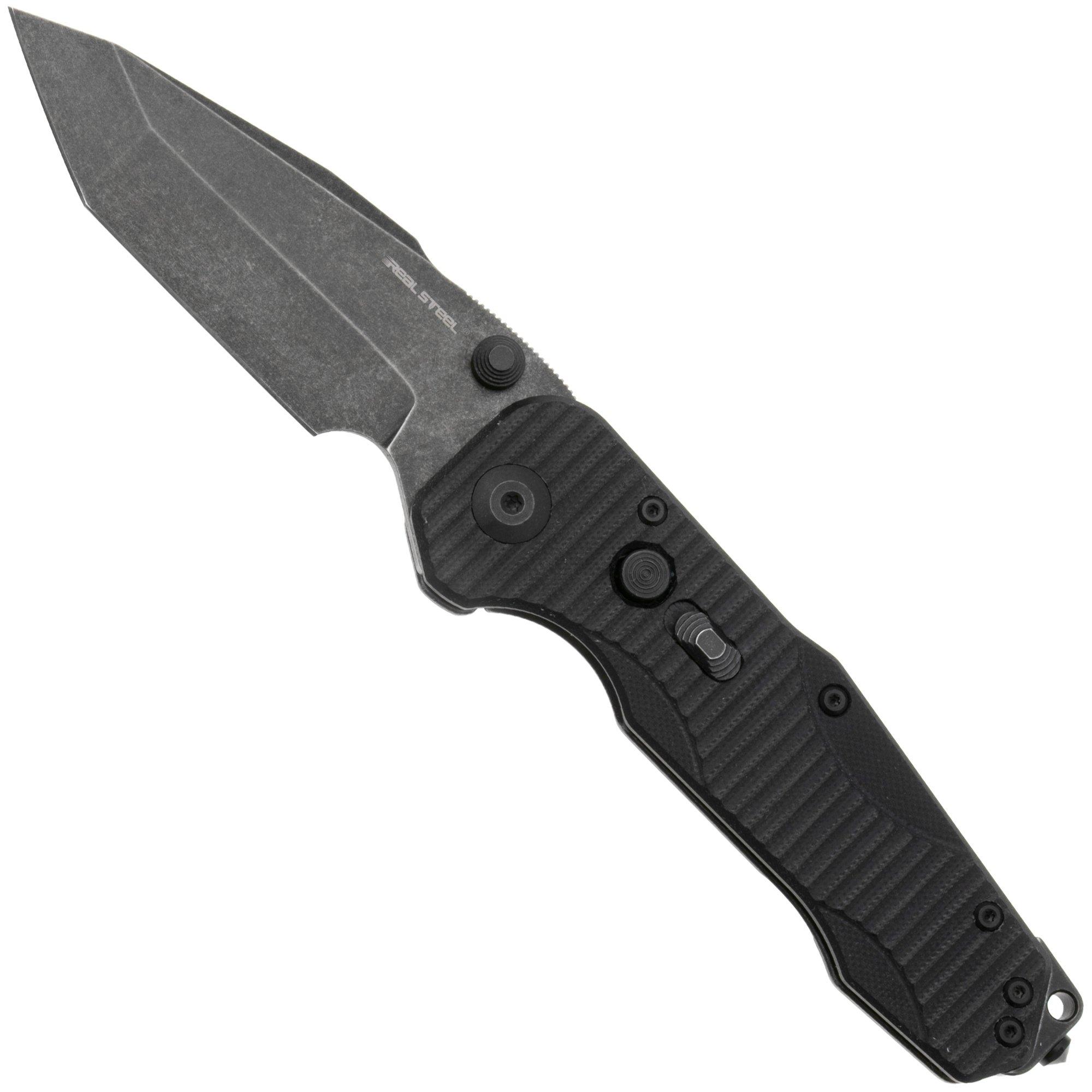 Real Steel Evolution Ironclad 7912BB, Blackwashed D2 Tanto, Black G10, pocket knife, Carson Huang design