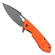 Real Steel Pelican Orange 7922 pocket knife, Aslan Zhanabayev design