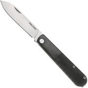 Real Steel Barlow RB1, 8041B Droppoint 12C27, Black PC, navaja slipjoint