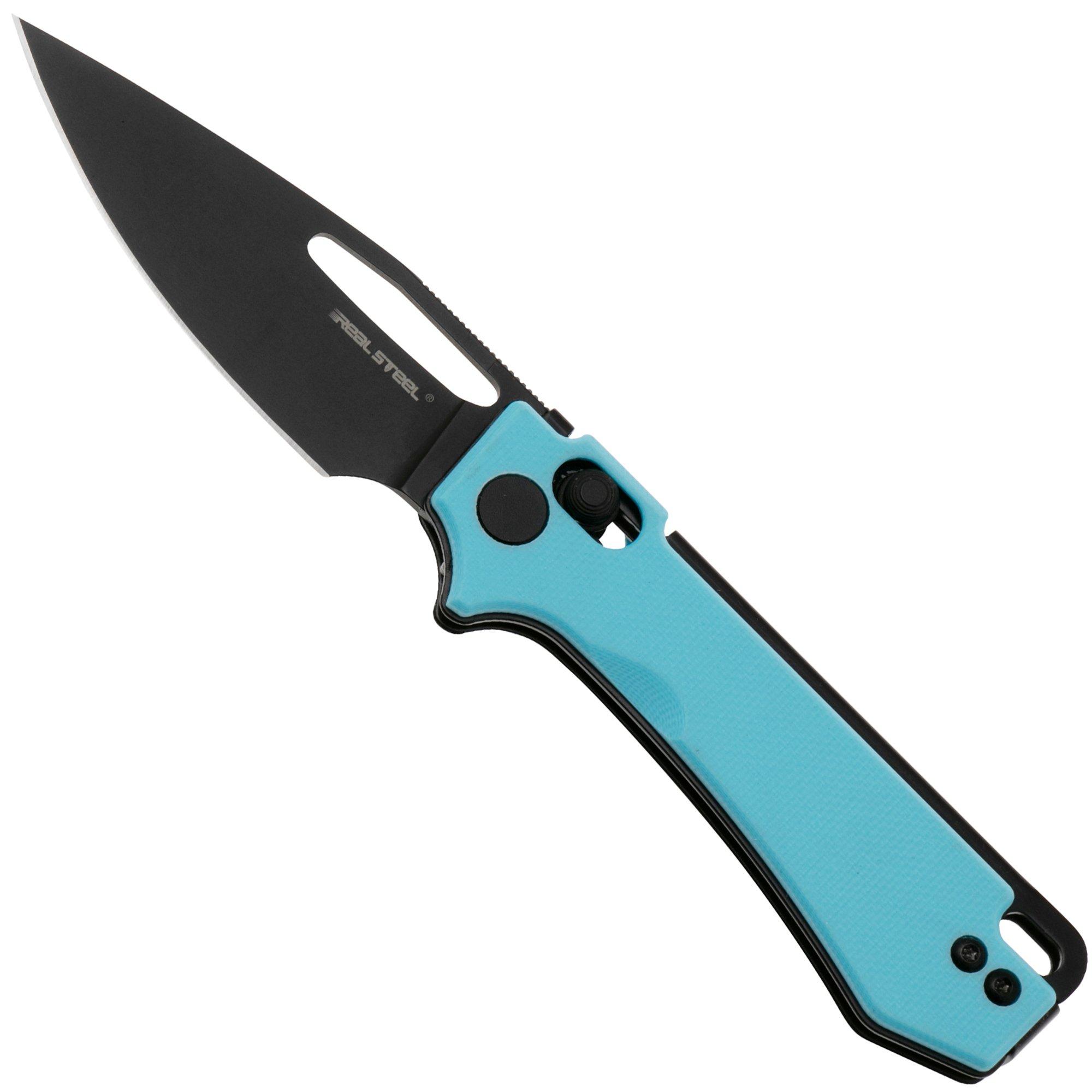 Nóż składany Real Steel Vis 8051BB PVD 12C27, Blue G10, projekt Jakub Wieczorkiewicz