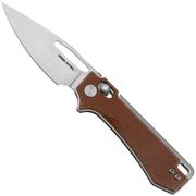 Real Steel Vis 8051NM Satin 12C27, Natural Micarta, couteau de poche, Jakub Wieczorkiewicz design