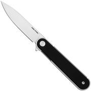 Real Steel Iris Flipper 8061AB Satin 12C27, Black G10, navalha