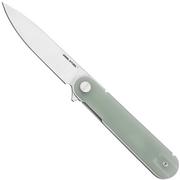 Real Steel Iris Flipper 8061AN Satin 12C27, Natural G10, couteau de poche