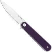 Real Steel Iris Flipper 8061AP Satin 12C27, Purple G10, zakmes