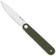 Image for Real Steel Iris Front Flipper 8061BG Satin 12C27, OD Green G10, pocket knife
