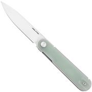 Real Steel Iris Front Flipper 8061BN Satin 12C27, Natural G10, zakmes