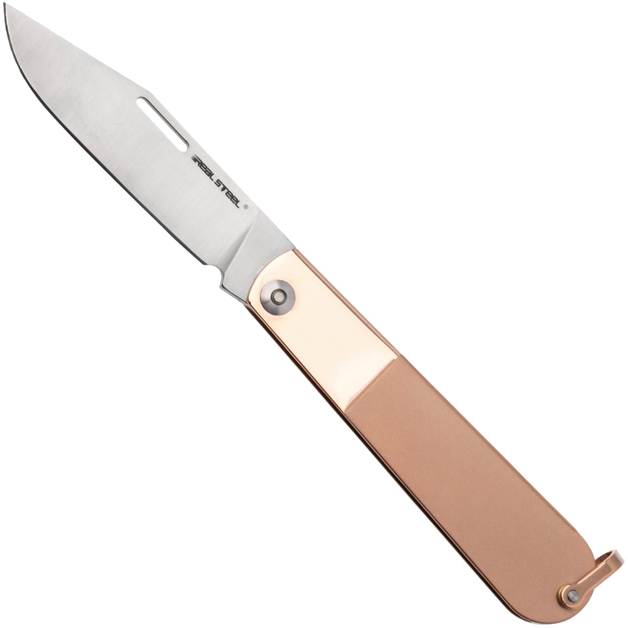 Real Steel Barlow RB-3 8342G, Satin 12C27, Rose Gold Stainless Steel pocket knife